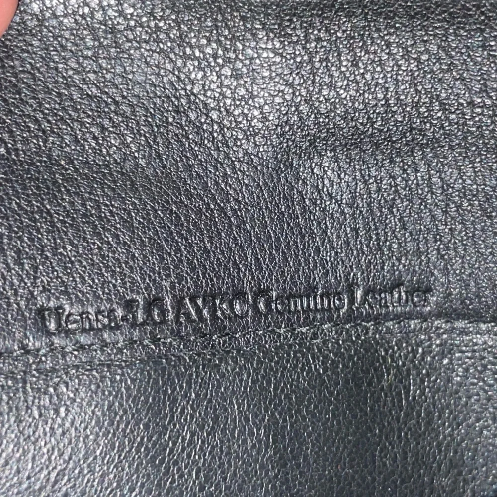 Bally black leather long wallet signature red and off-white stripe. 4x8